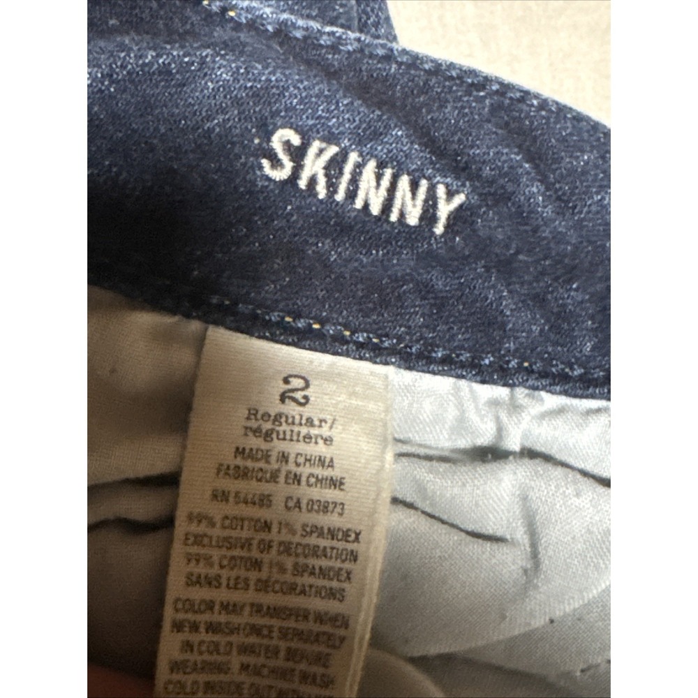 American Eagle Women Medium Wash Super Stretch Skinny Leg Denim Blue Jeans 2 Reg - Picture 7 of 16